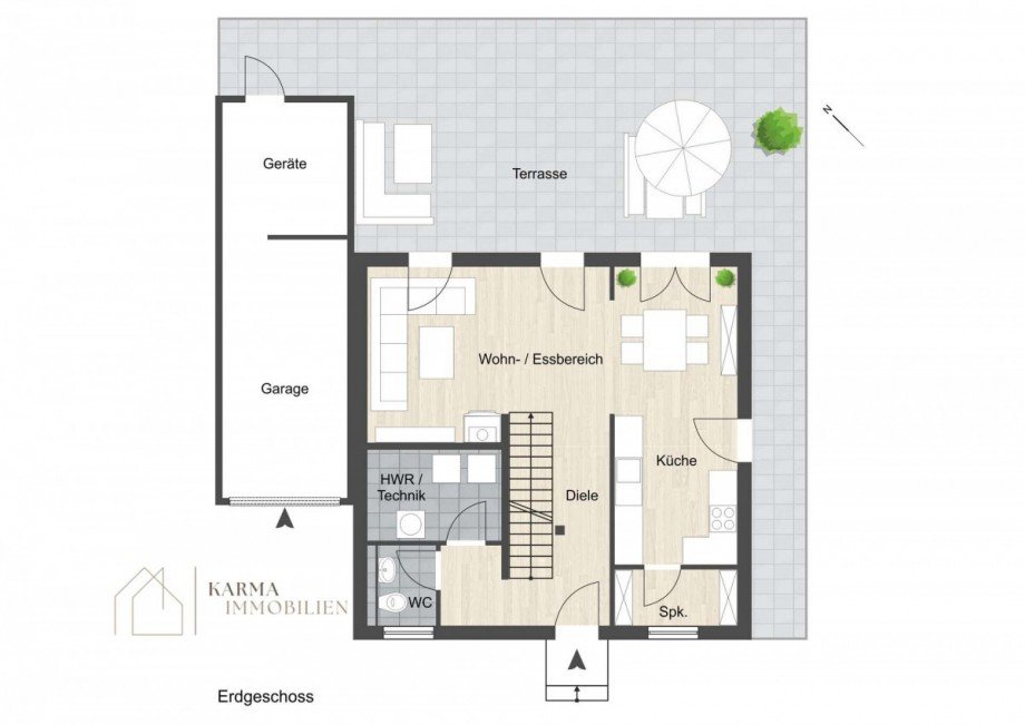 Grundriss EG Einfamilienhaus Friesenheim