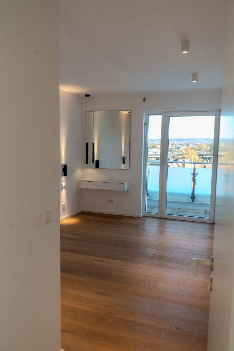 Schlafzimmer mit Zugang zur Dachterrasse Penthousewohnung M�nster-Sarmsheim