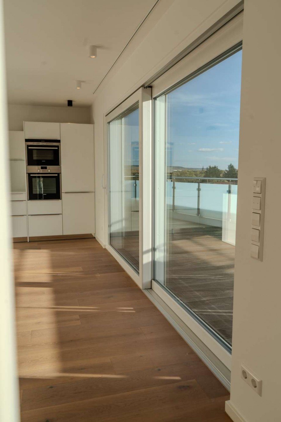 Blick auf die Dachterrasse Penthousewohnung M�nster-Sarmsheim