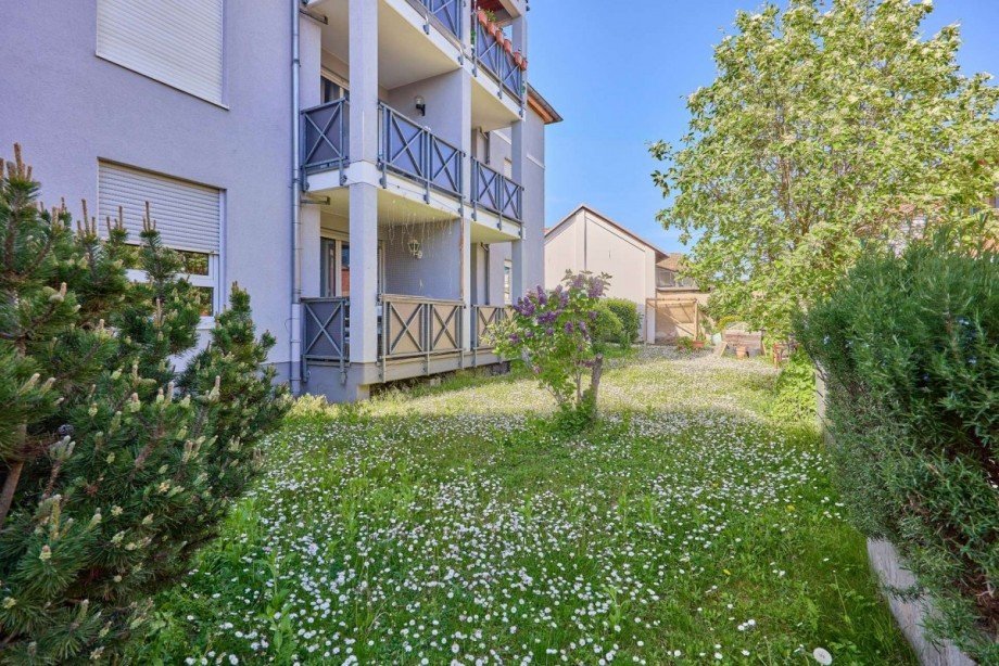 Gepflegte Gr�nfl�che hinter dem Haus Etagenwohnung Oestrich-Winkel