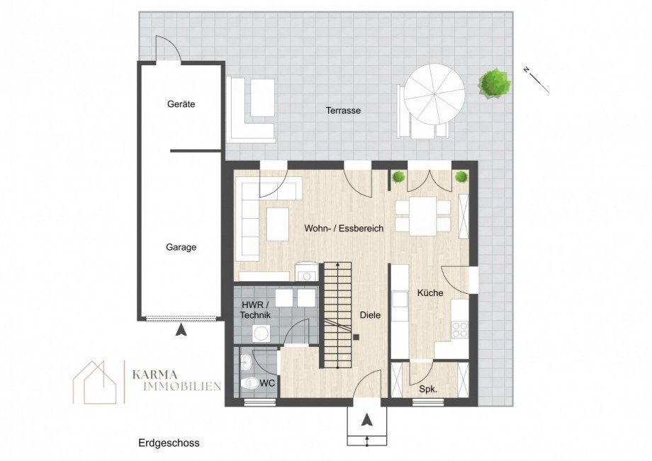 Grundriss EG Einfamilienhaus Friesenheim