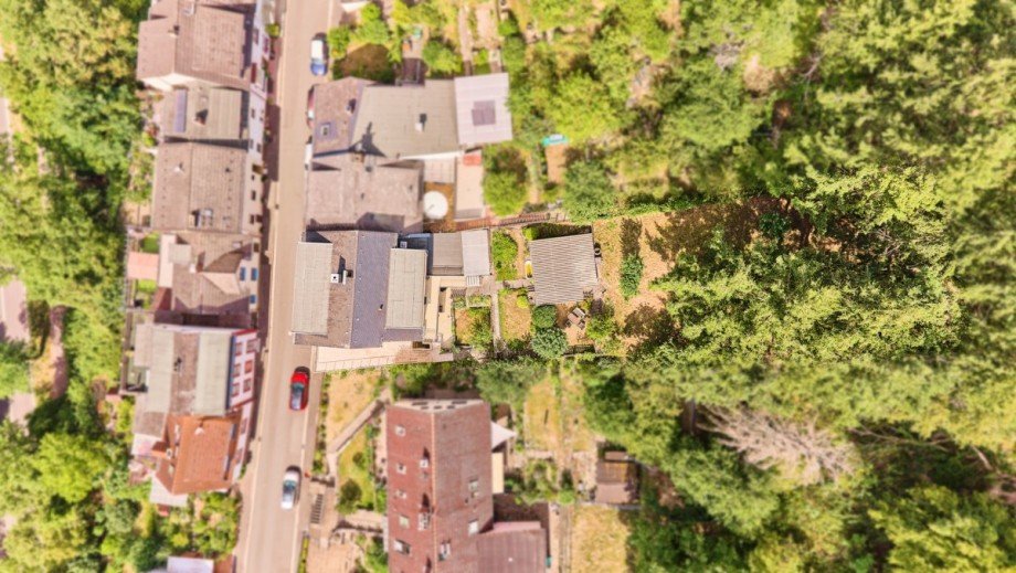 Luftbild mit Grundst�cksansicht Mehrfamilienhaus R�desheim am Rhein