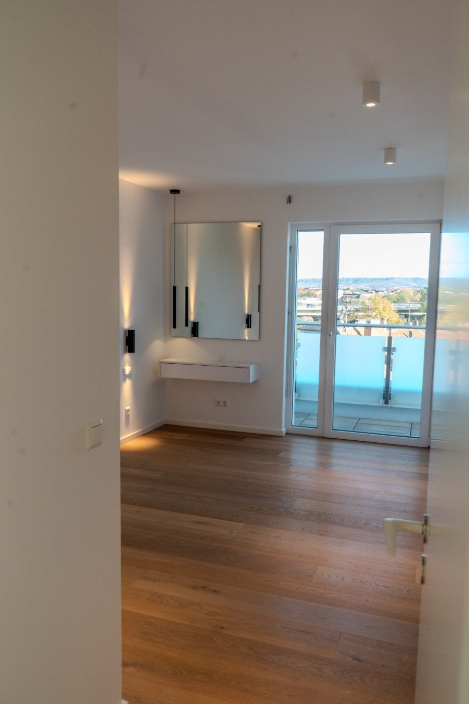 Schlafzimmer mit Zugang zur Dachterrasse Penthousewohnung M�nster-Sarmsheim