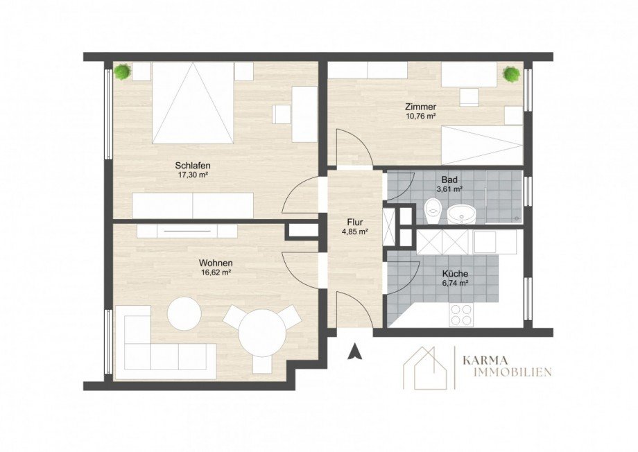 Grundriss Erdgeschosswohnung Mainz