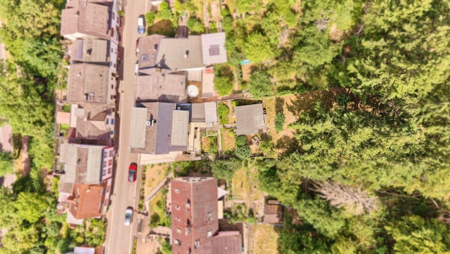 Luftbild mit Grundst�cksansicht Mehrfamilienhaus R�desheim am Rhein