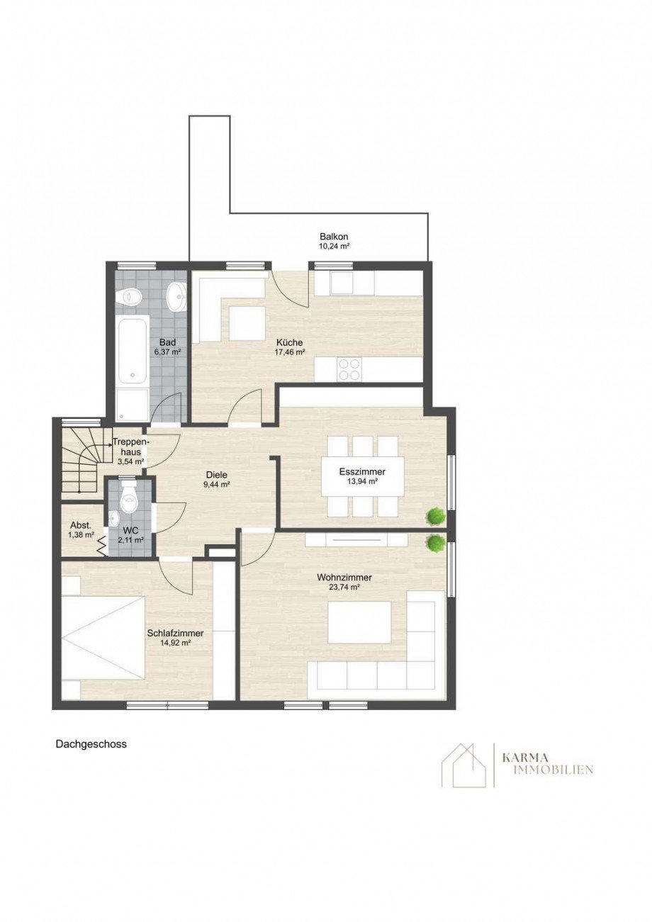 Grundriss - DG Mehrfamilienhaus R�desheim am Rhein