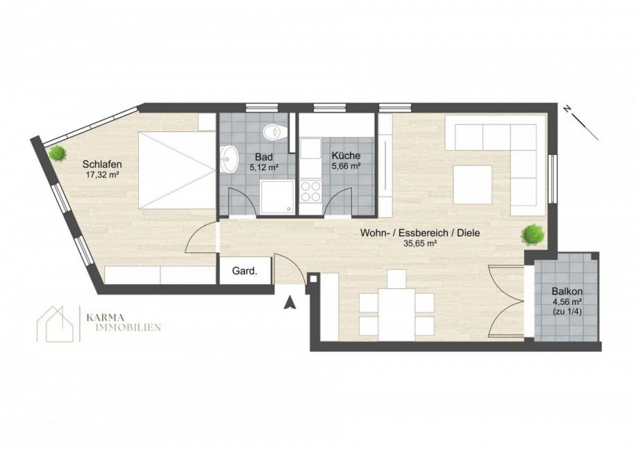 Grundriss Etagenwohnung Oestrich-Winkel